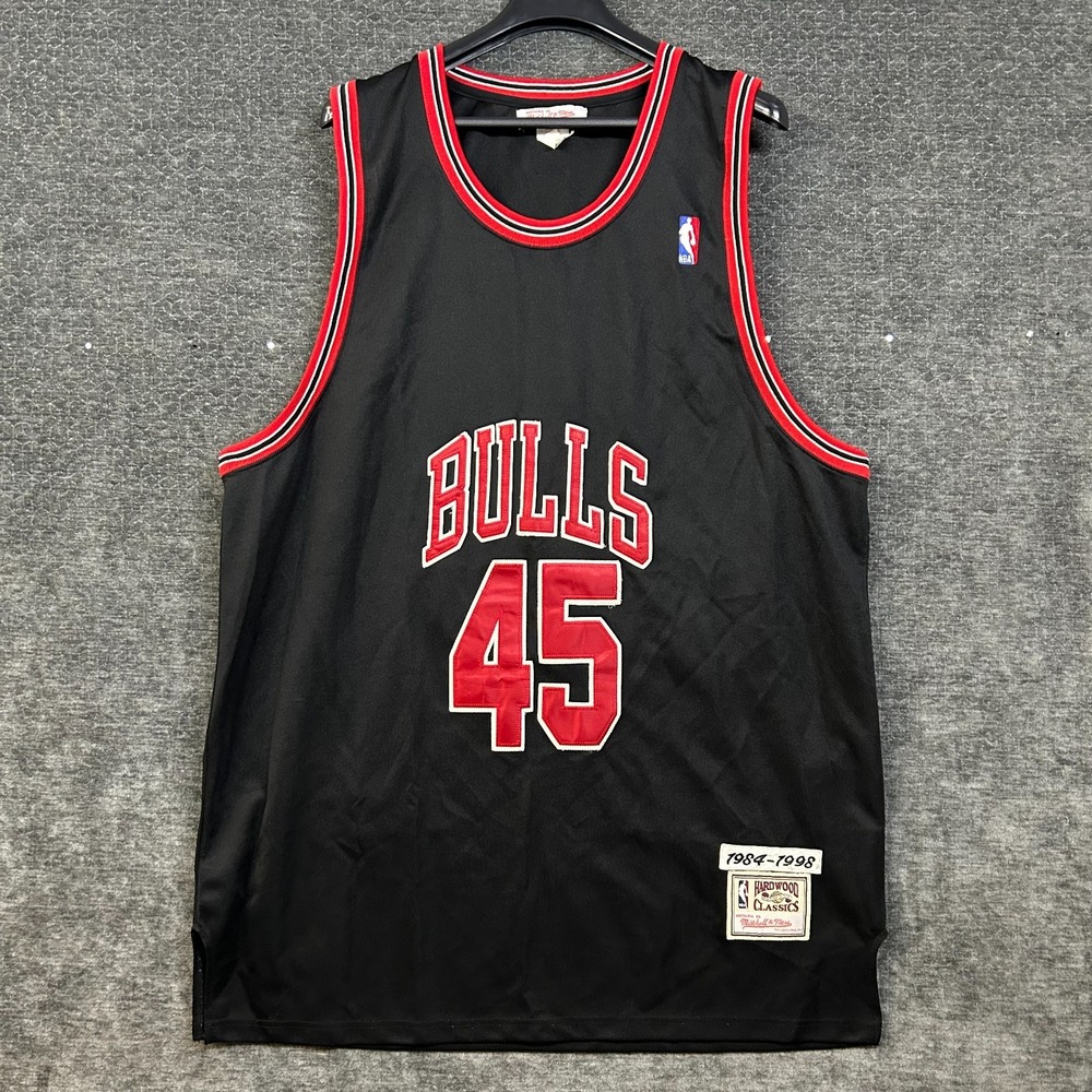 Chicago Bulls Jordan #45 Mitchell & Ness Hardwood Classics Jersey Men's Black 58